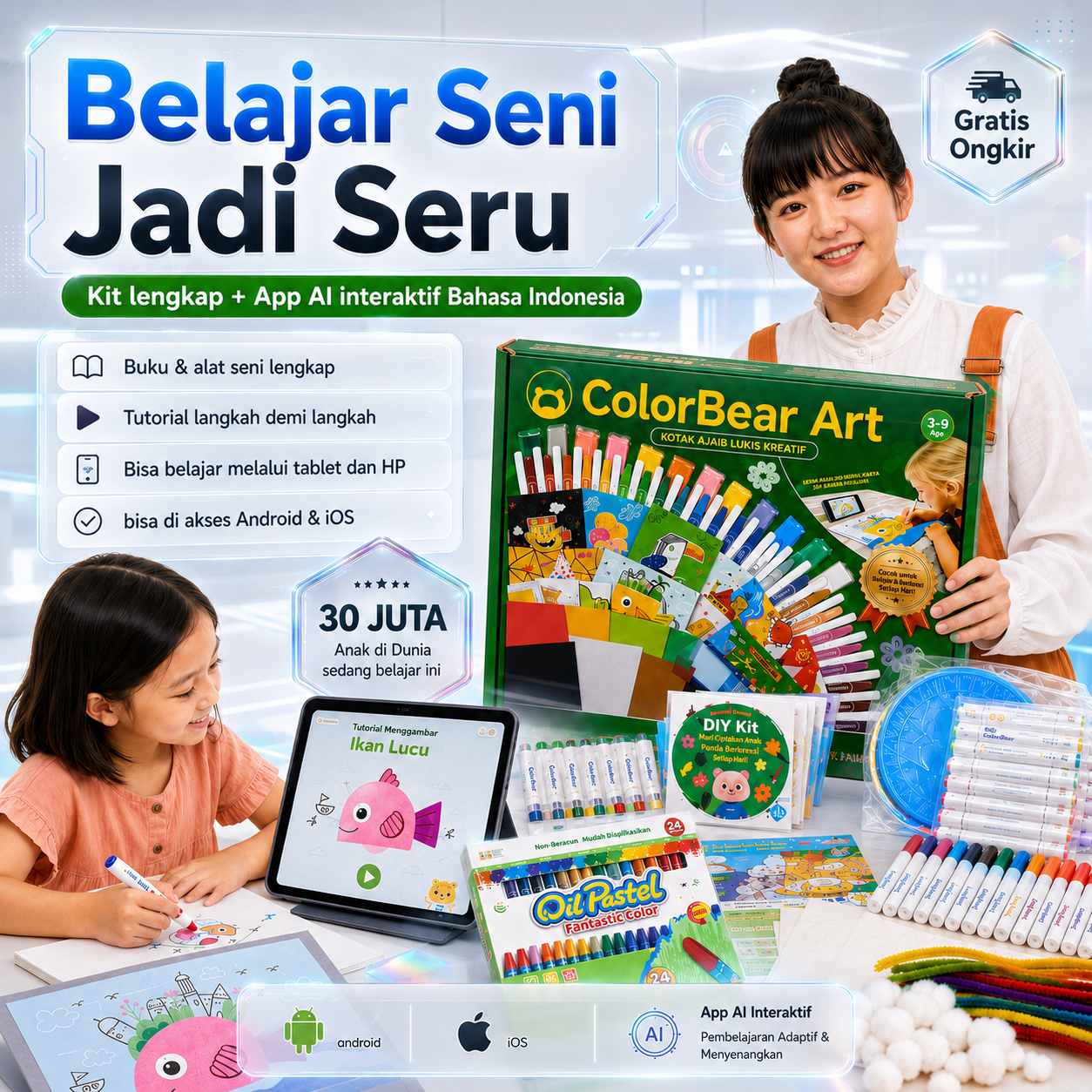 ColorBear Art kit lengkap dengan kelas kreatif untuk anak